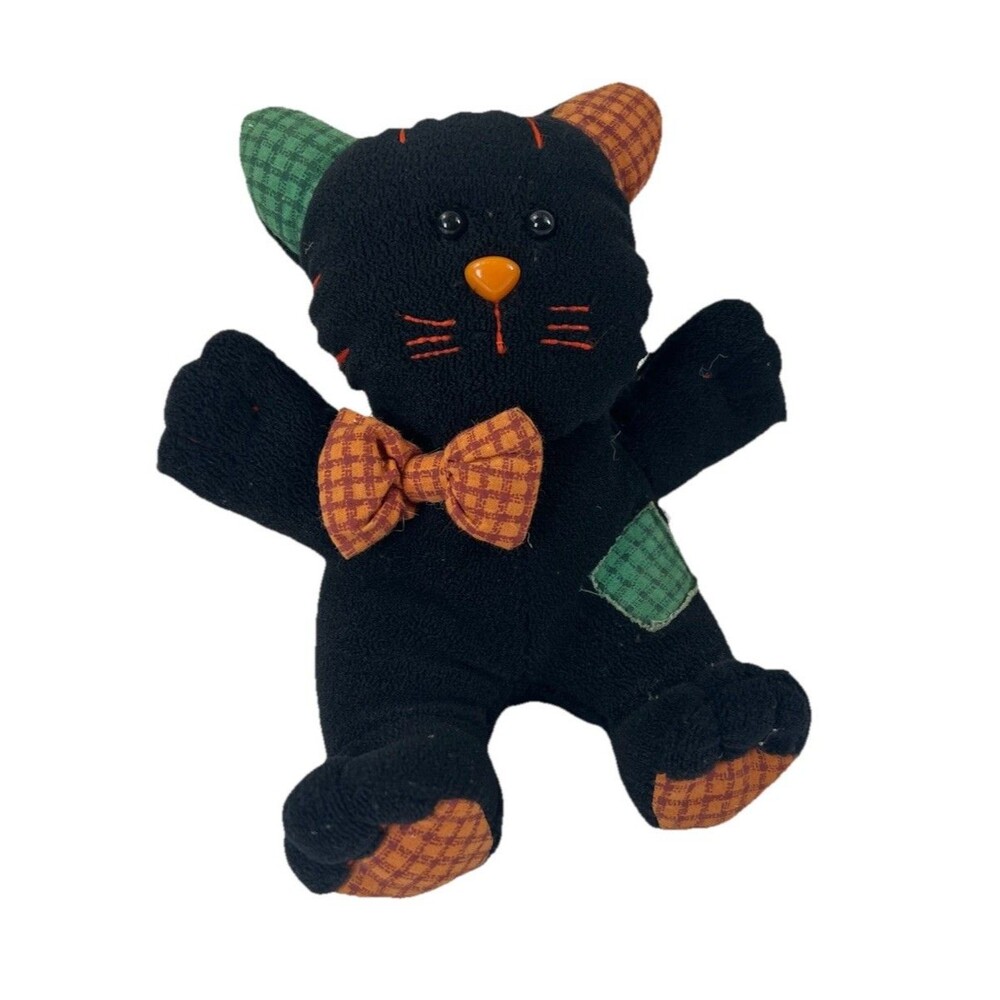 Vintage Main Joy Limited Stuffed Animal Halloween Plush Black Cat Kitty Kitten